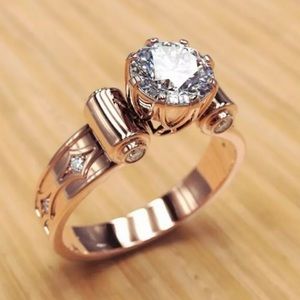 - White Topaz & Rose 14k Gold Filled Size 8